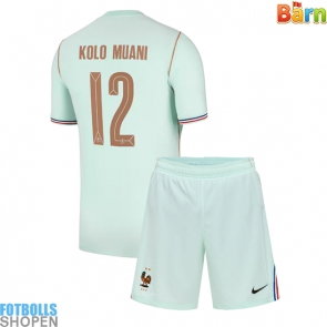 Billiga Frankrike Randal Kolo Muani #12 Bortatröja Barn VM 2026 Kortärmad (+ Korta byxor)
